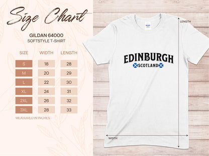 Edinburgh Scotland Flag Graphic Style T-Shirt - Living Stone Gifts