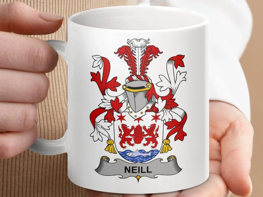 Neill Family Coat of Arms Heritage Ceramic Mug - Celtic Ancestry Gifts