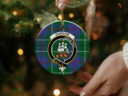 Duncan Clan Crest Tartan Christmas Ornament product