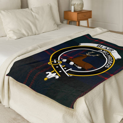 Scottish Clan Blair Crest Tartan Throw Blanket - Living Stone Gifts