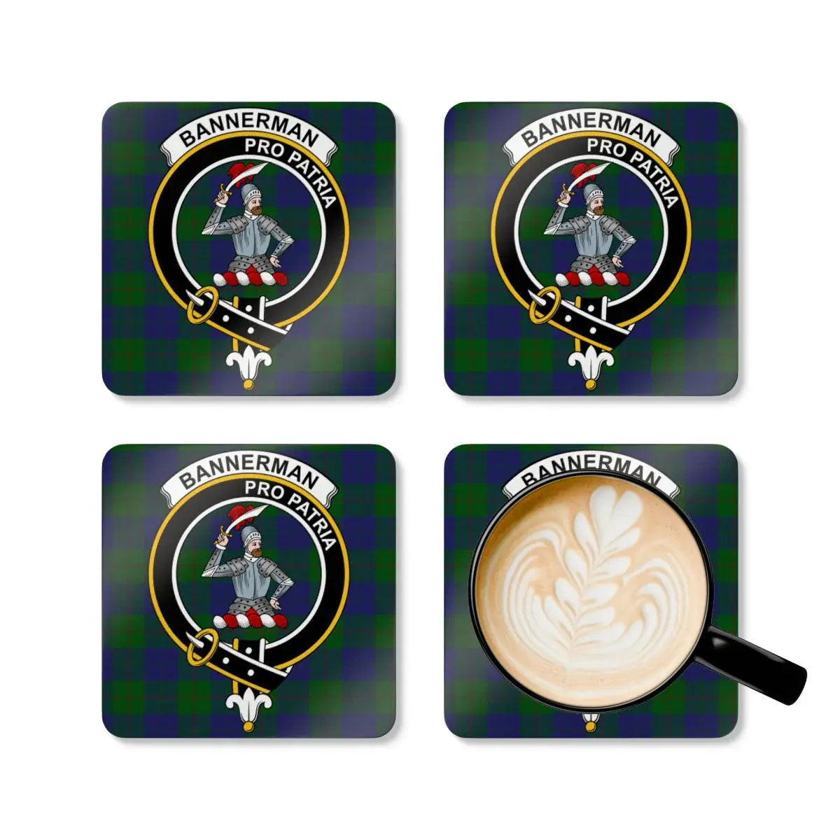 Bannerman Pro Patria Clan Crest Coffee Coasters product type