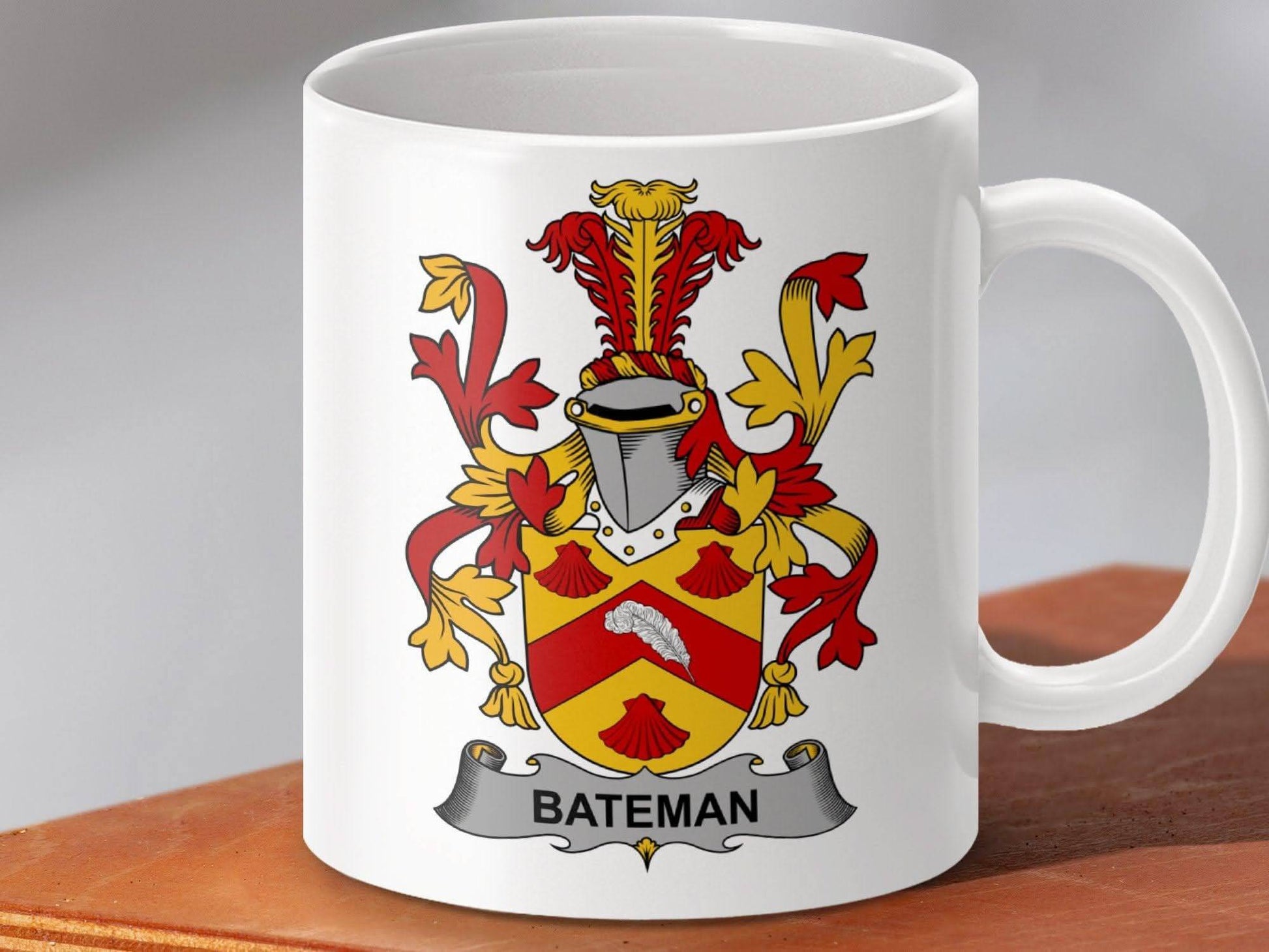 Bateman Irish Surname Family Crest Graphic Art Mug - Celtic Ancestry Gifts