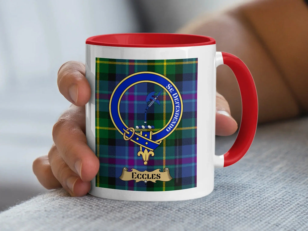 Eccles family crest ceramic mug for everyday coffee and tea