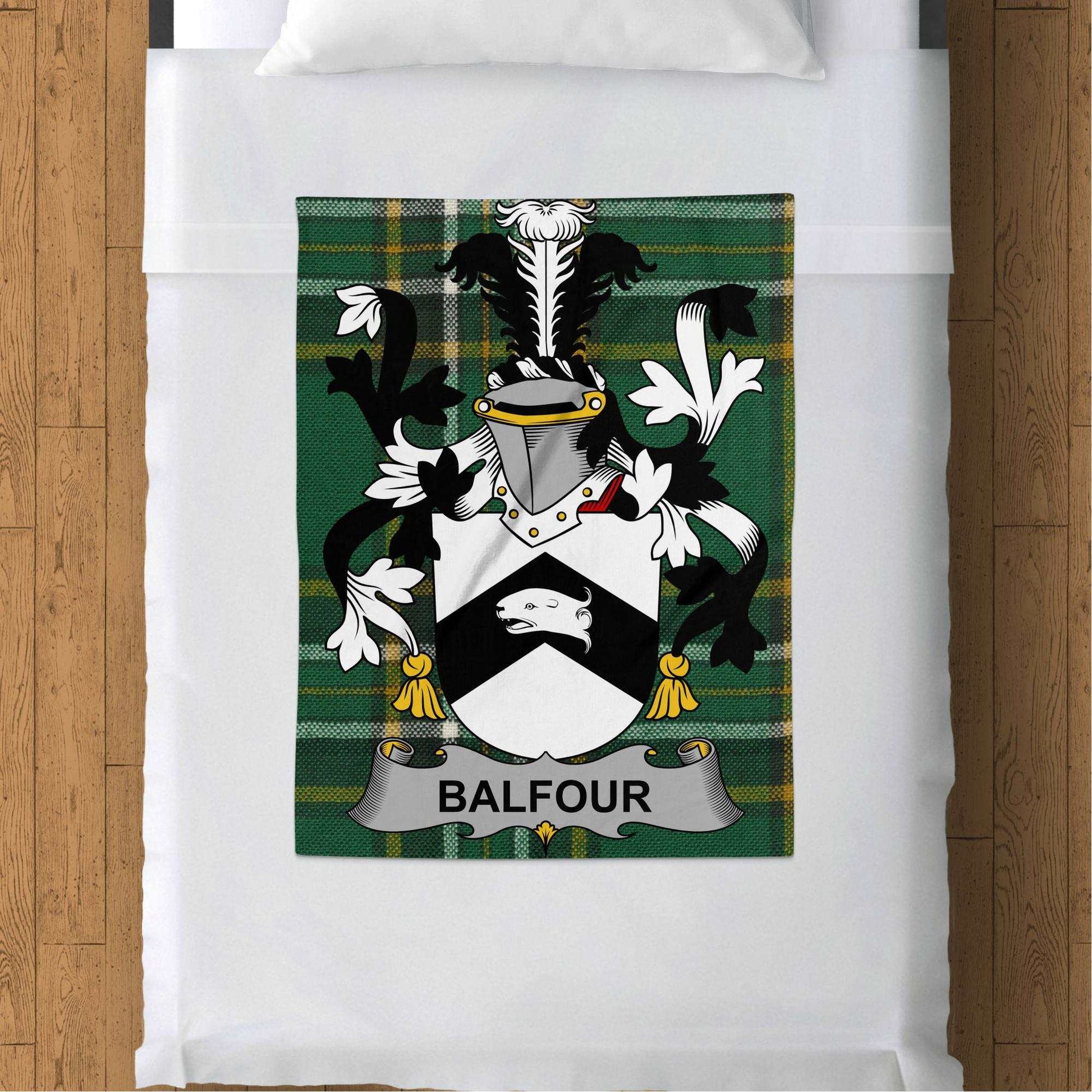 Balfour Surname Irish Tartan Throw Blanket - Living Stone Gifts