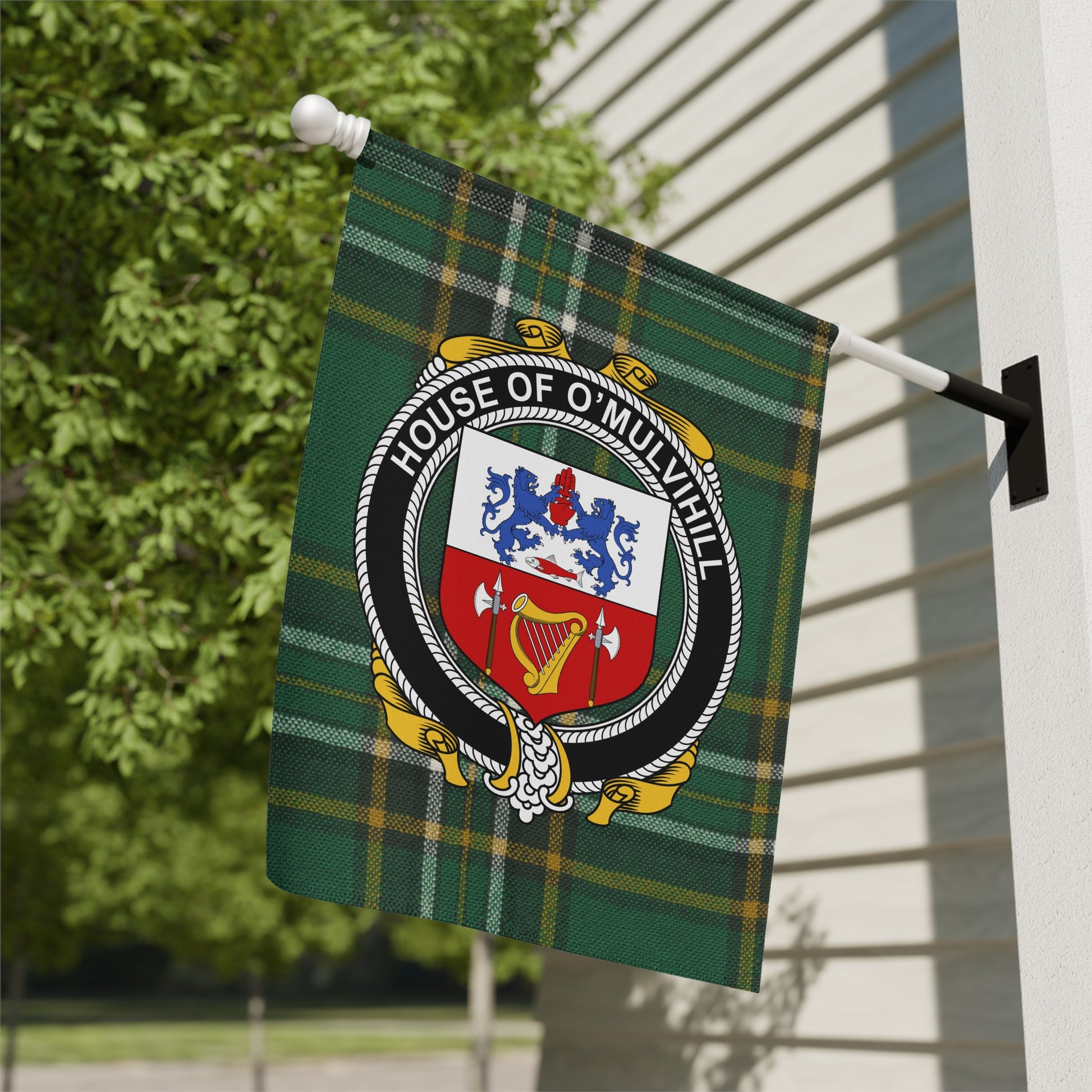 House of O'Mulvihill Crest Plaid Flag product