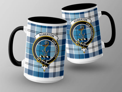 Roberton Clan Scottish Tartan Crest Decorative Mug - Living Stone Gifts