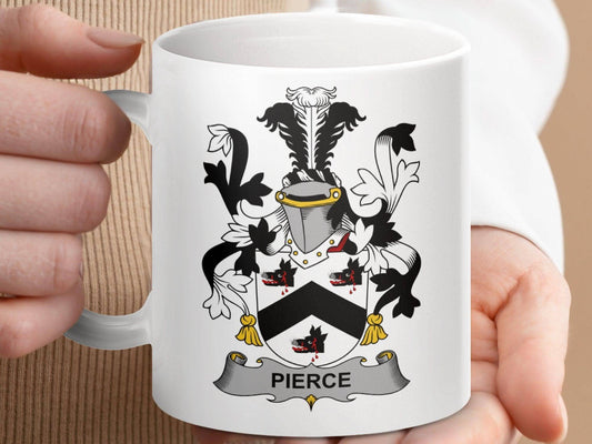 Pierce Surname Irish Family Crest Mug - Celtic Ancestry Gifts