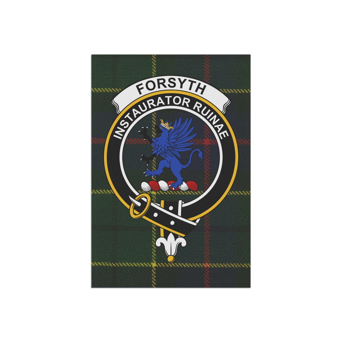 Forsyth Clan Scottish Tartan Crest Garden Flag