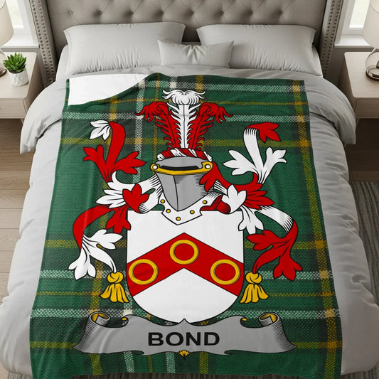 Cozy Family Name Crest Blanket for Bed decor product type