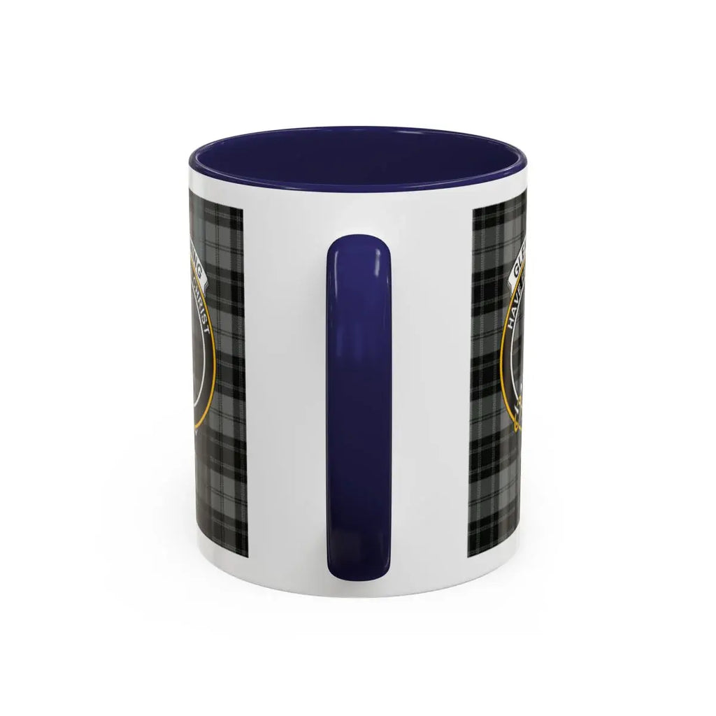 Glendinning accent mug with red handle and interior — 15oz size shown from angle