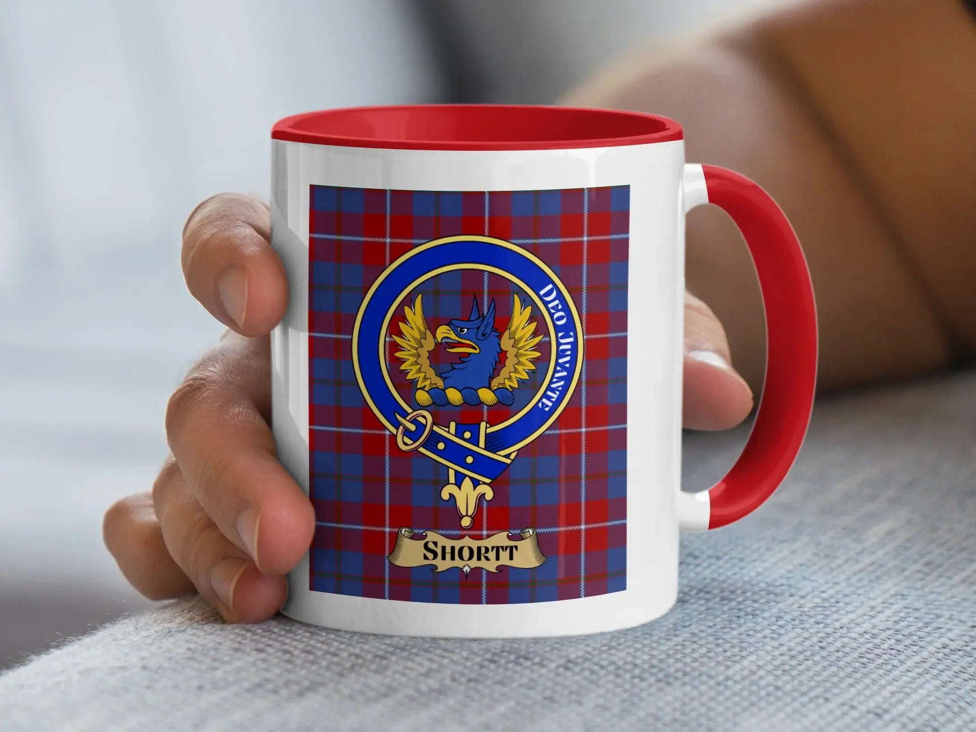 Shortt family crest ceramic mug for everyday coffee and tea