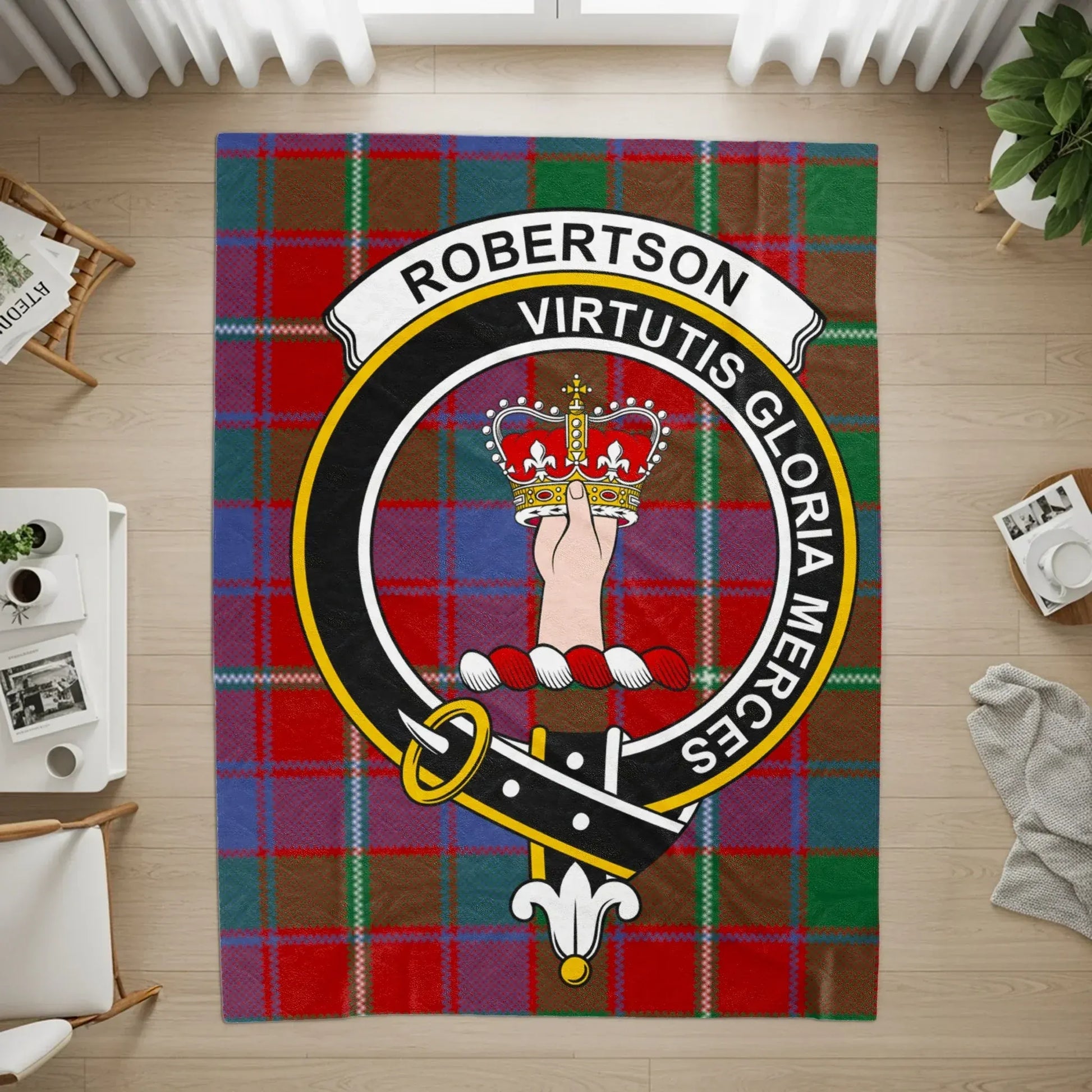 Robertson Virtutis Gloria Merces Tartan Rug product