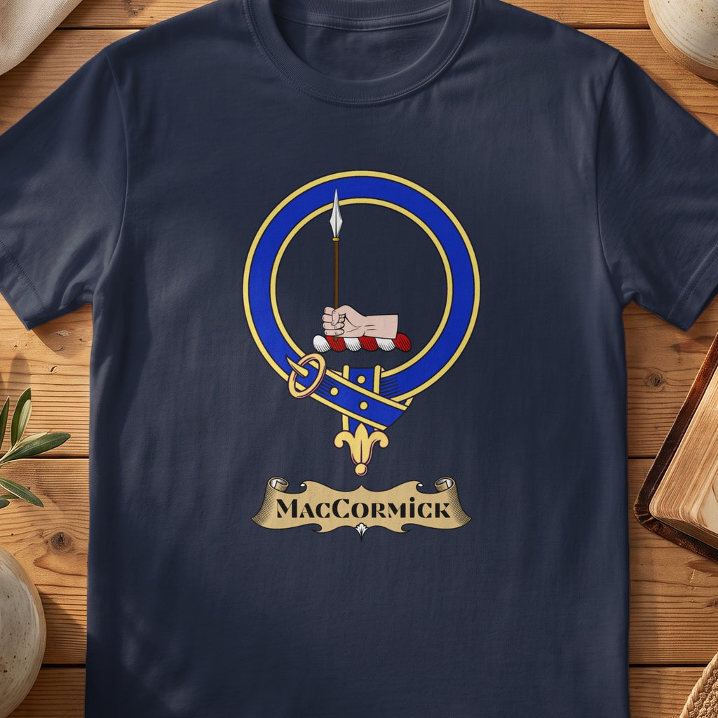 MacCormick Scottish clan crest T-shirt in navy