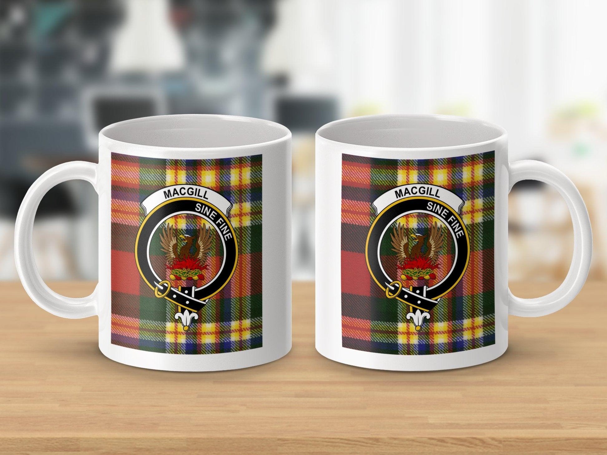 Bright Macgill Crest Tartan Plaid Scottish Clan Mug - Living Stone Gifts