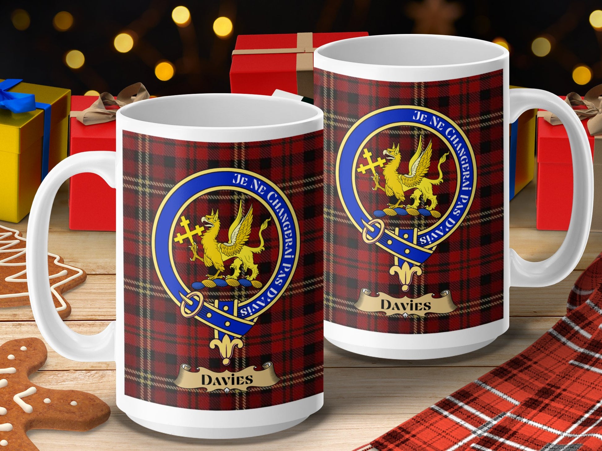 Clan Davies Scottish Tartan Crest Mug - Living Stone Gifts