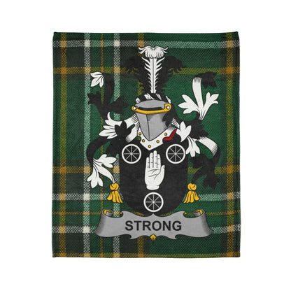 Strong Family Crest Green Tartan Blanket product