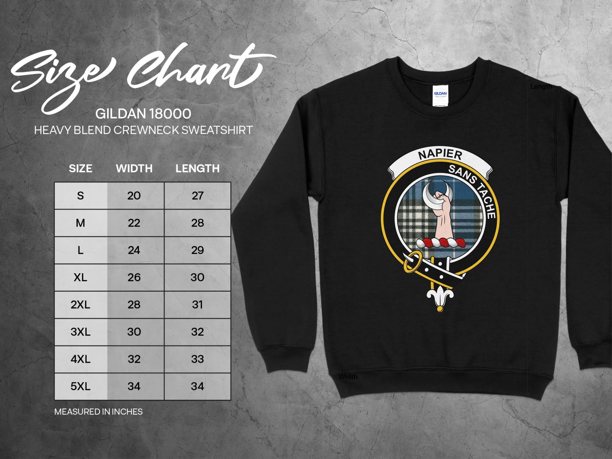 Napier Sans Tache Design Crewneck Sweatshirt product type