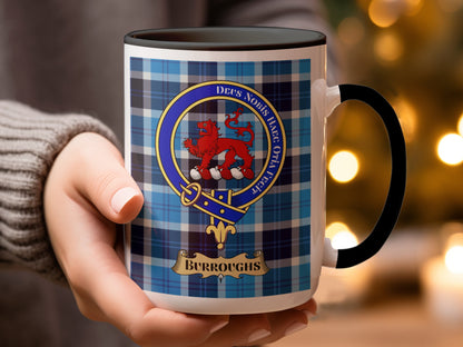 Burroughs Clan Crest Tartan Plaid Coffee Mug - Living Stone Gifts