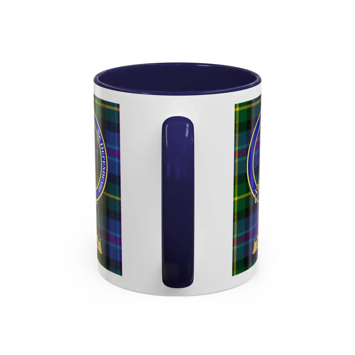 Eccles clan crest mug shown in 11 oz and 15 oz sizes