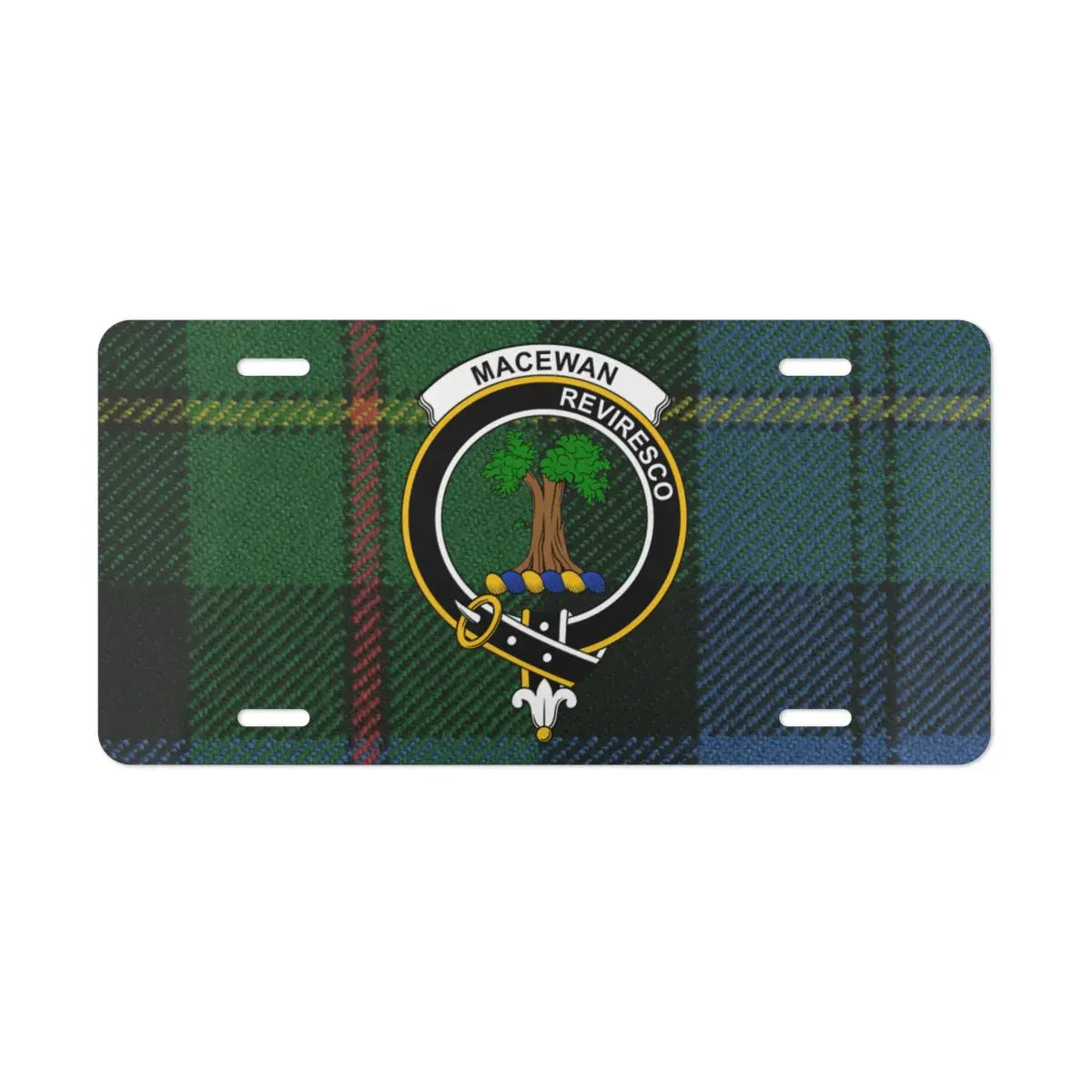 MacEwan Reviresco Crest Green Plaid License Plate product