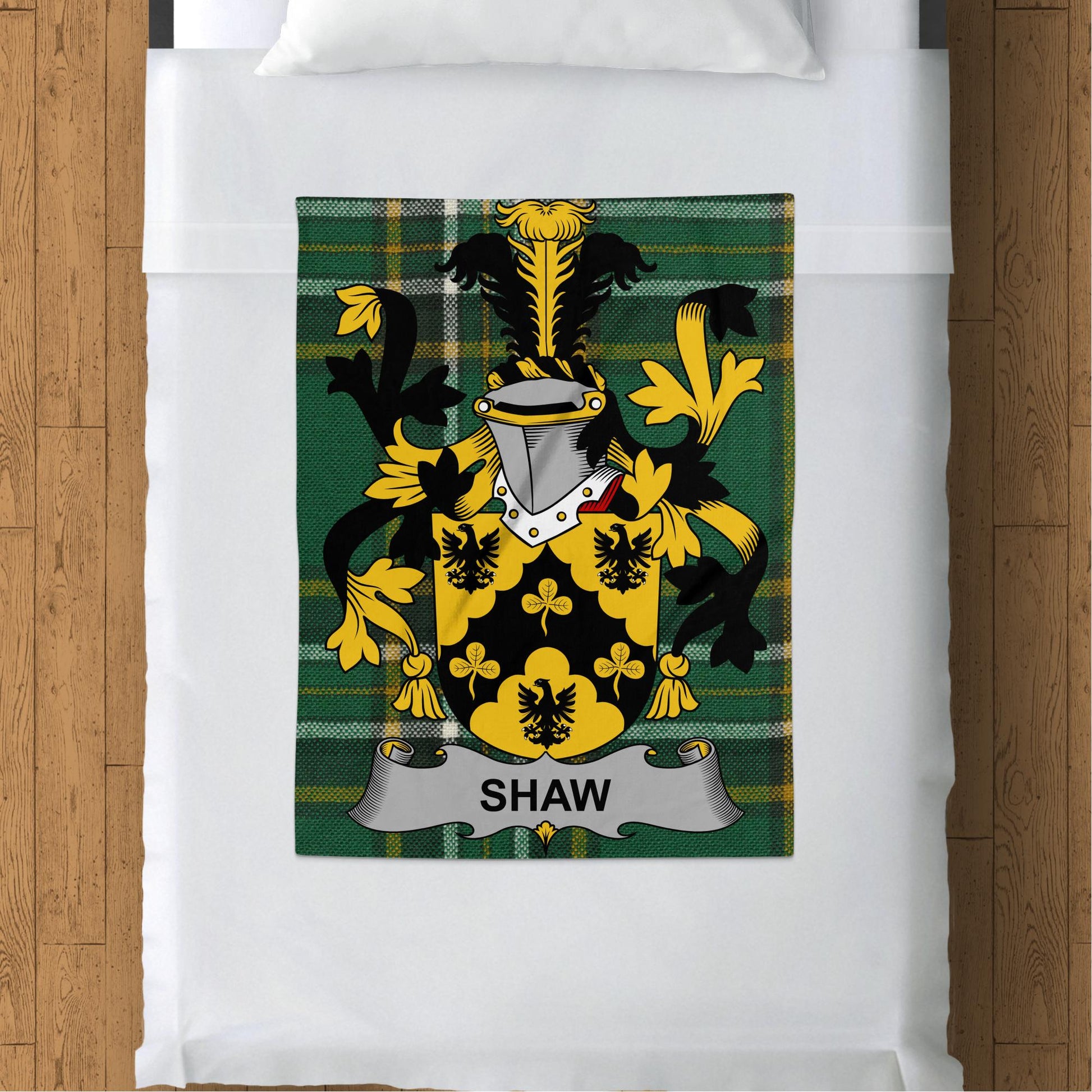 Shaw Surname Irish Tartan Throw Blanket - Living Stone Gifts