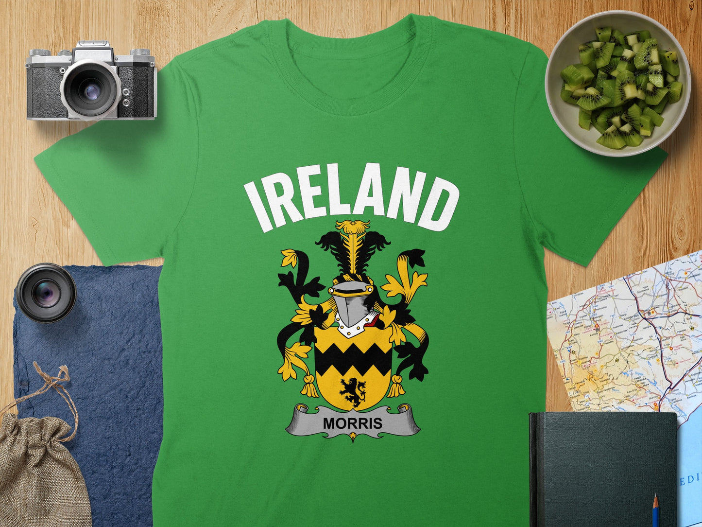 Ireland Morris Family Crest Green Graphic T-Shirt