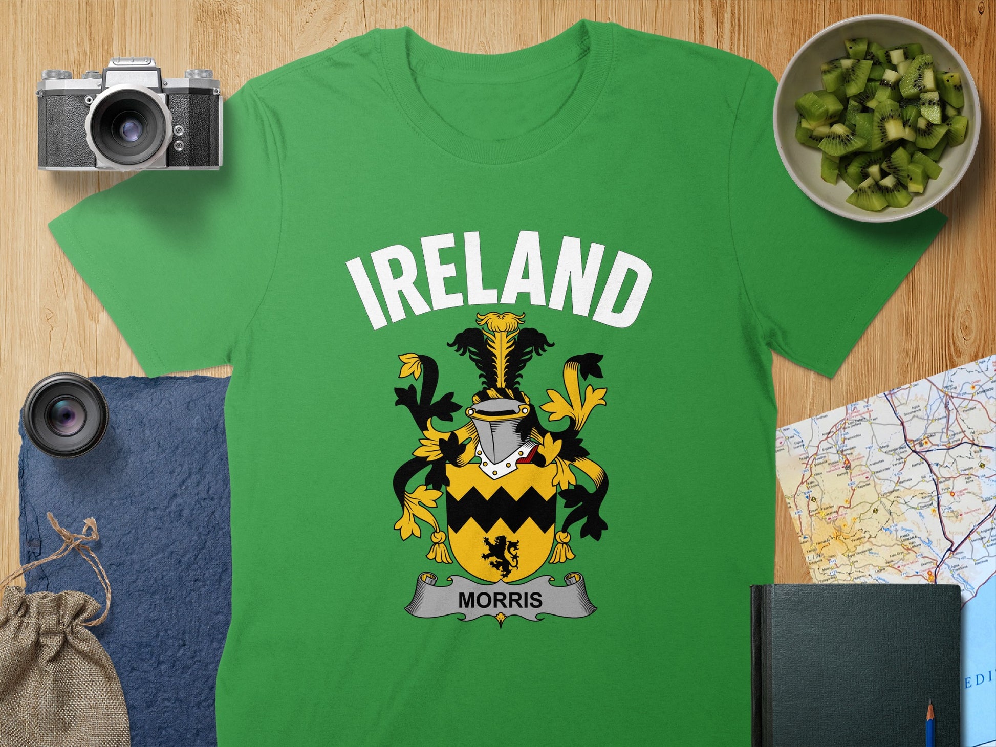 Ireland Morris Family Crest Green Graphic T-Shirt