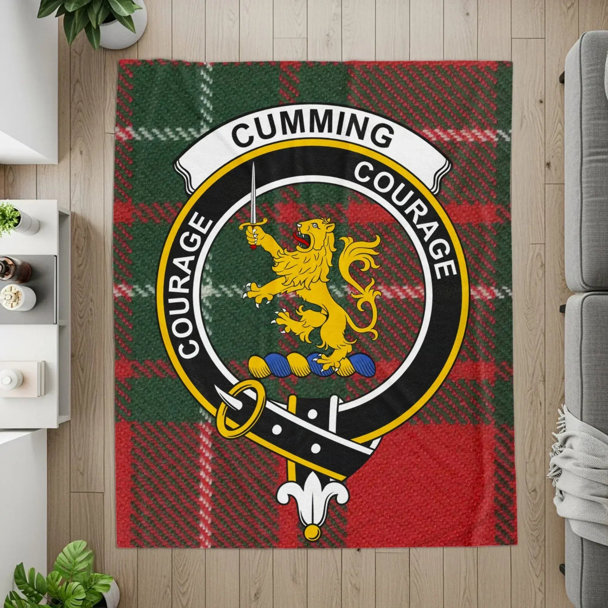 Courage Lion Shield Plaid Blanket product