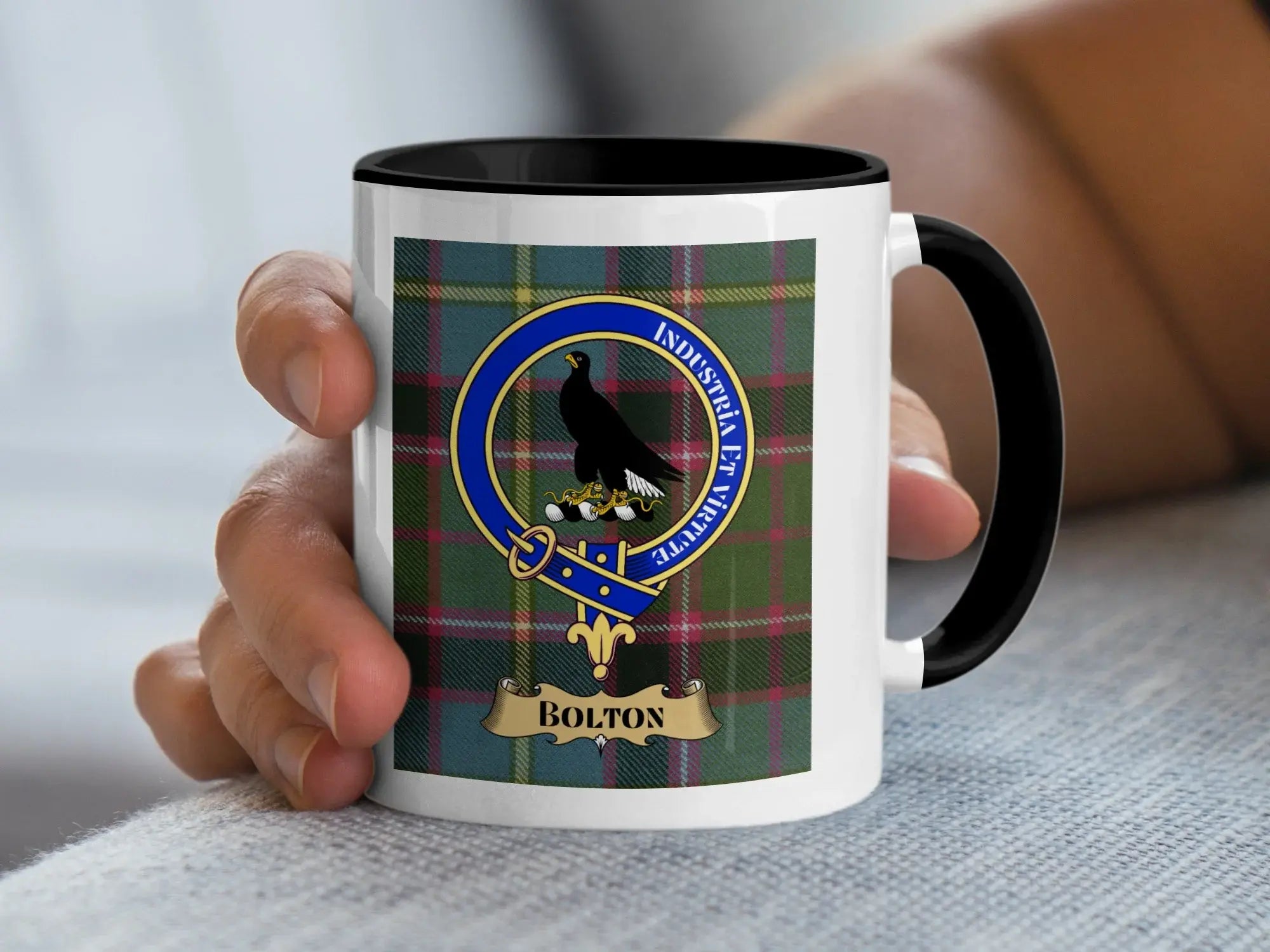 Bolton Crest Tartan Plaid Coffee Mug Gift