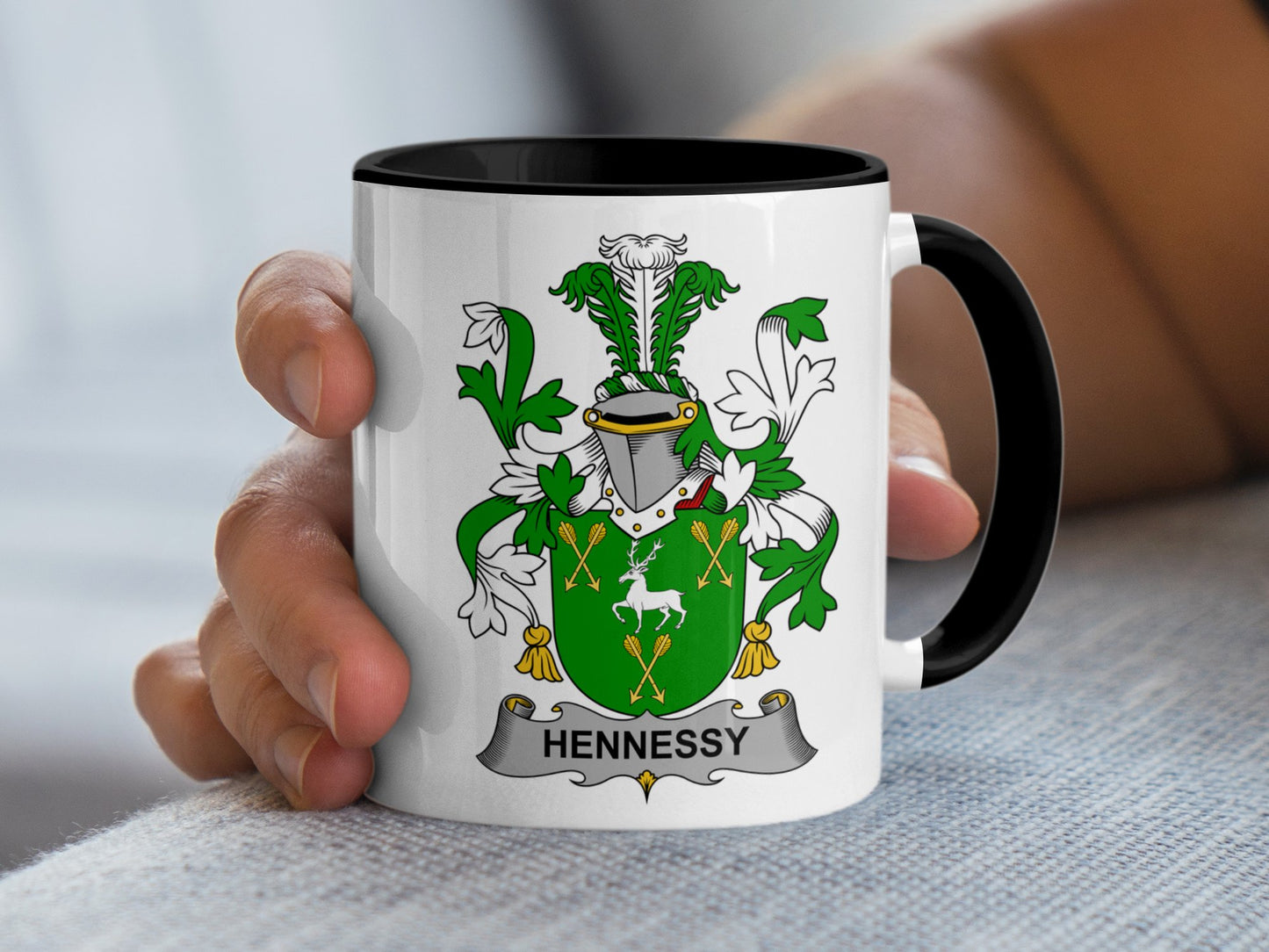 Hennessy Surname Irish Coat of Arms Mug - Living Stone Gifts