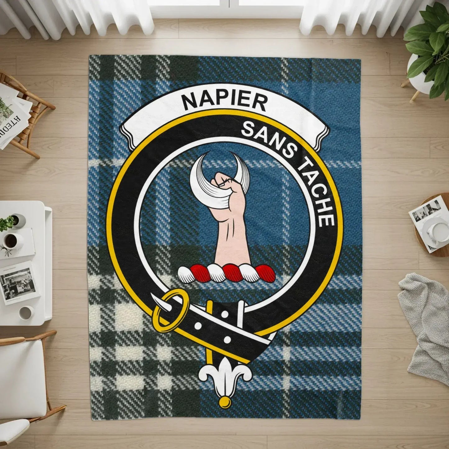 Napier Sans Tache Blue Plaid Classic Tartan blanket