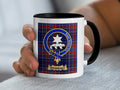 Stoddart tartan mug with a coloured accent handle and interior