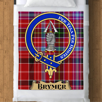 Clan Brymer Crest Scottish Tartan Throw Blanket - Living Stone Gifts