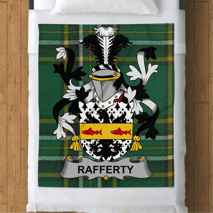 Rafferty Surname Irish Tartan Throw Blanket - Living Stone Gifts