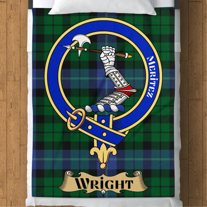 Scottish Clan Wright Tartan Throw Blanket - Living Stone Gifts