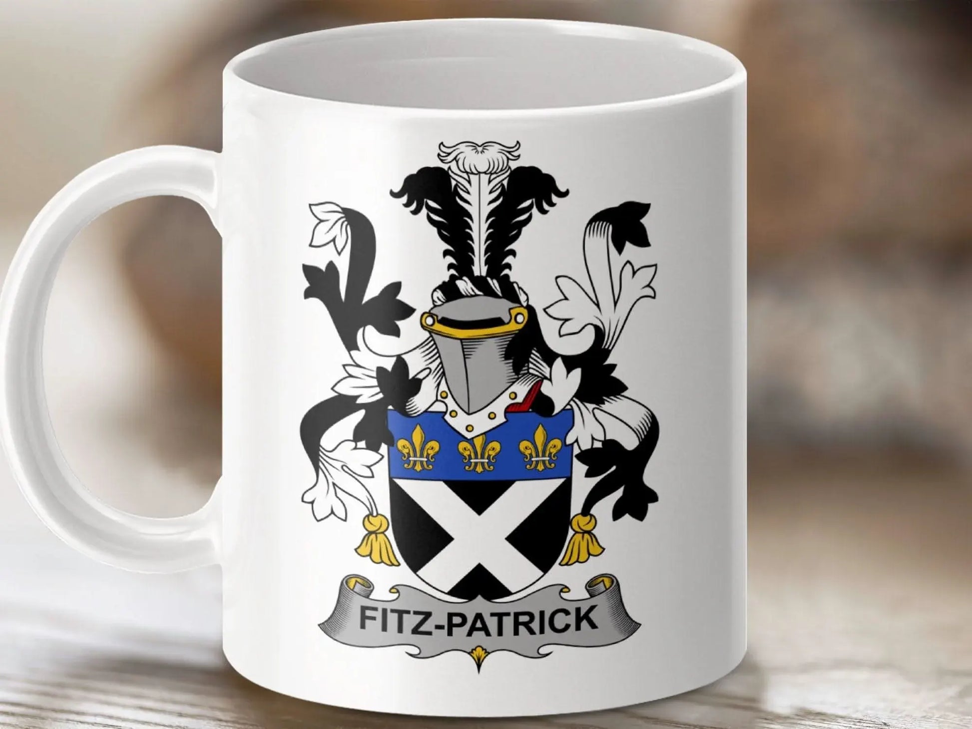 Fitz-Patrick Surname Irish Family Crest Mug - Celtic Ancestry Gifts