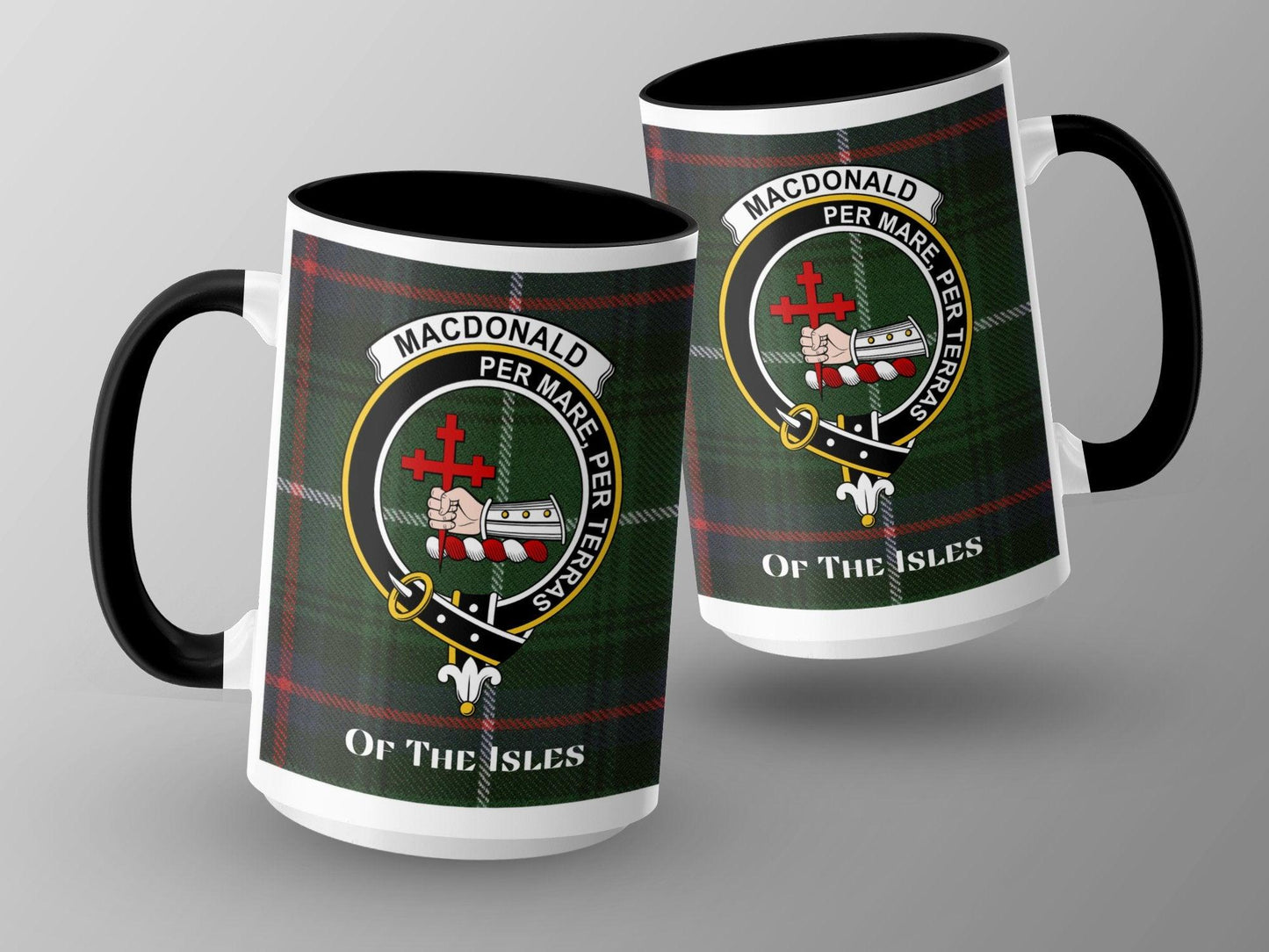 MacDonald Of The Isles Clan Tartan Crest Mug - Living Stone Gifts