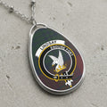 Lindsay clan Scottish tartan necklace with clan crest and Endure Fort motto on tartan background