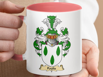 Clan Foulis Scottish Coat of Arms Accent Coffee Mug - Living Stone Gifts