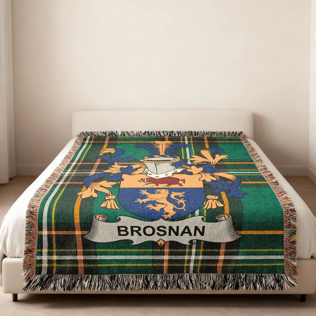Brosnan Emblem Green Plaid Throw product type