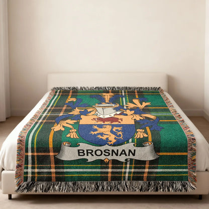 Brosnan Emblem Green Plaid Throw product type