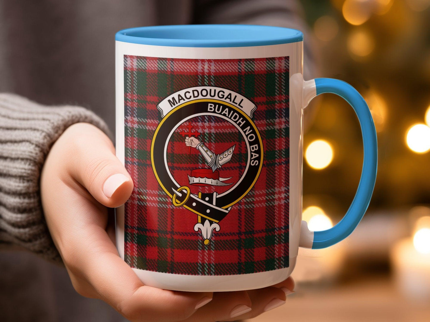 Traditional Scottish MacDougall Clan Crest Plaid Design Mug - Living Stone Gifts