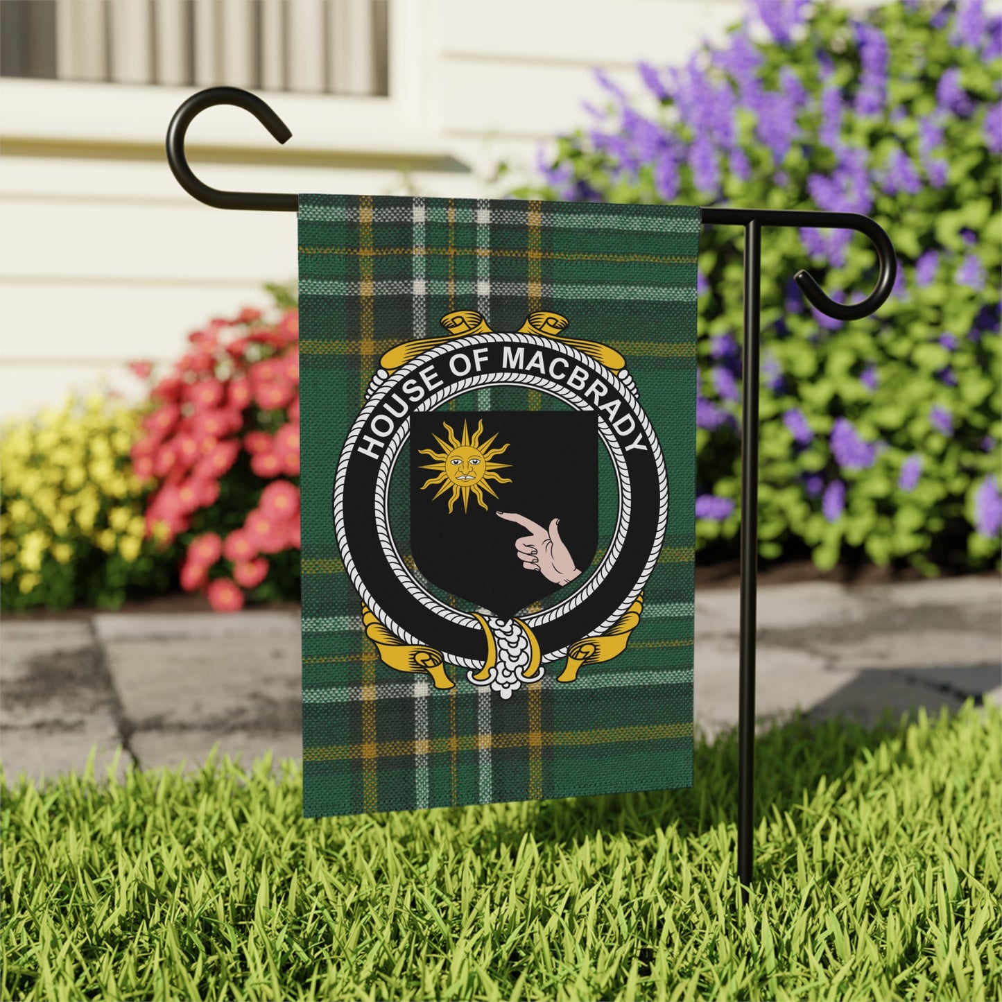 House of MacBrady Crest Garden Flag