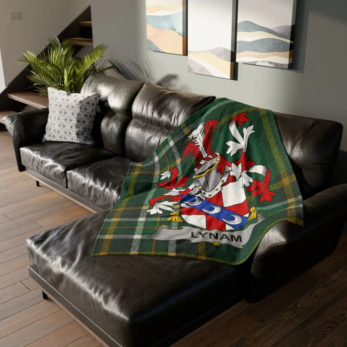 Lynam Clan Crest Tartan Blanket Cozy Family Product