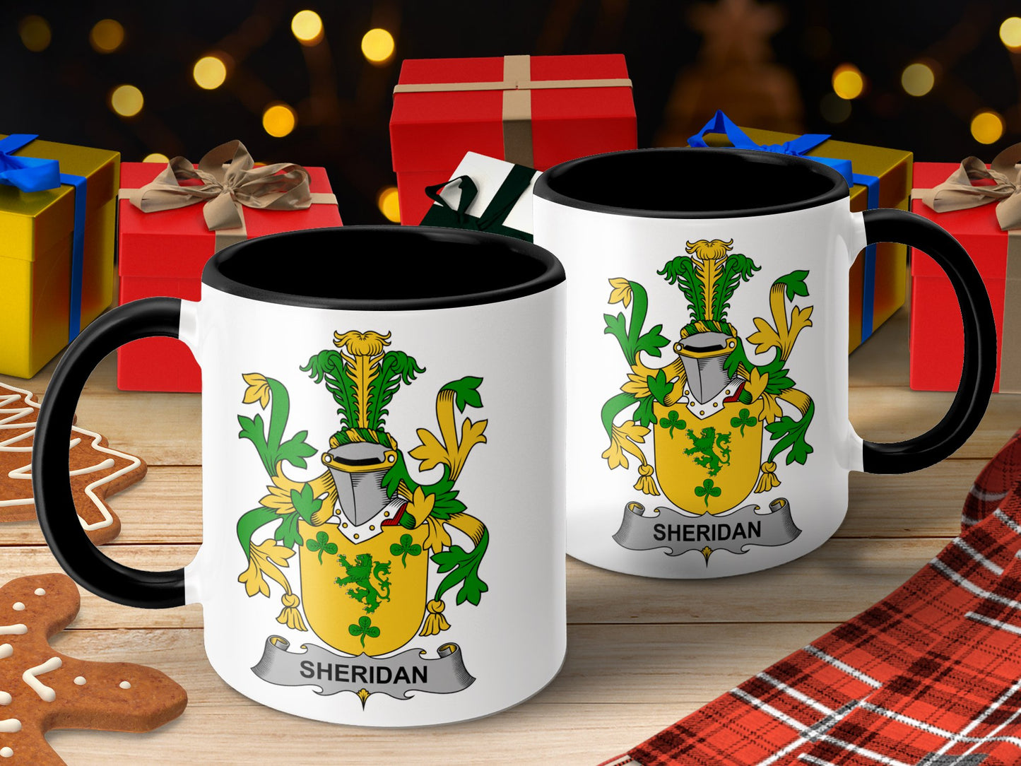 Sheridan Family Coat of Arms Mug Irish Surname Gift Mug - Living Stone Gifts