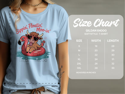 Sippin Floatin Moo-in Graphic Softstyle T-Shirt product