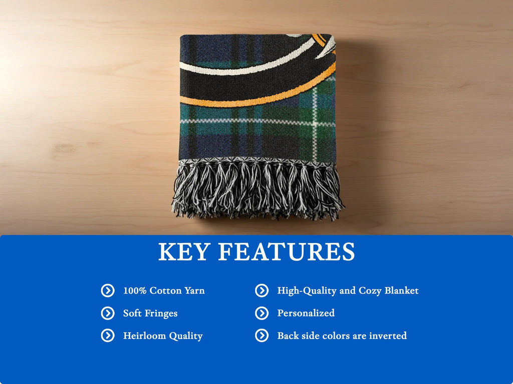 Personalized Soft Fringes Plaid Blanket Cozy Heirloom Blanket