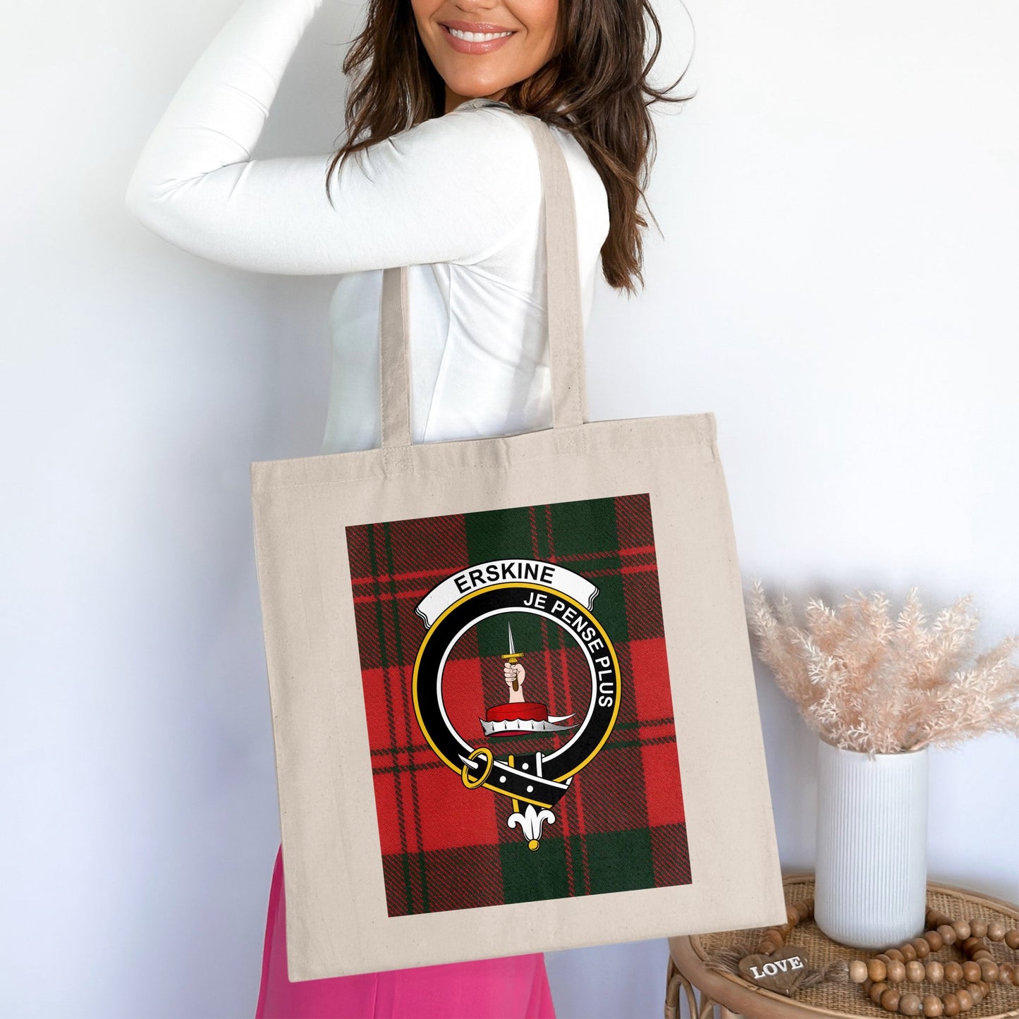 Erskine Clan Scottish Tartan Design Tote Bag - Living Stone Gifts