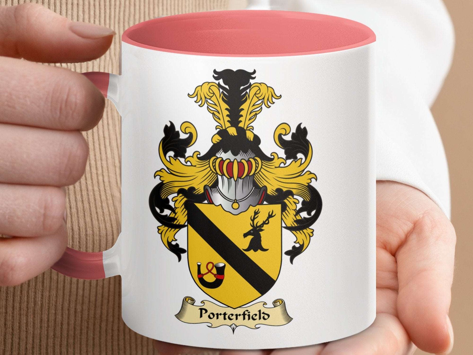 Authentic Scottish Clan Porterfield Family Crest Mug - Living Stone Gifts