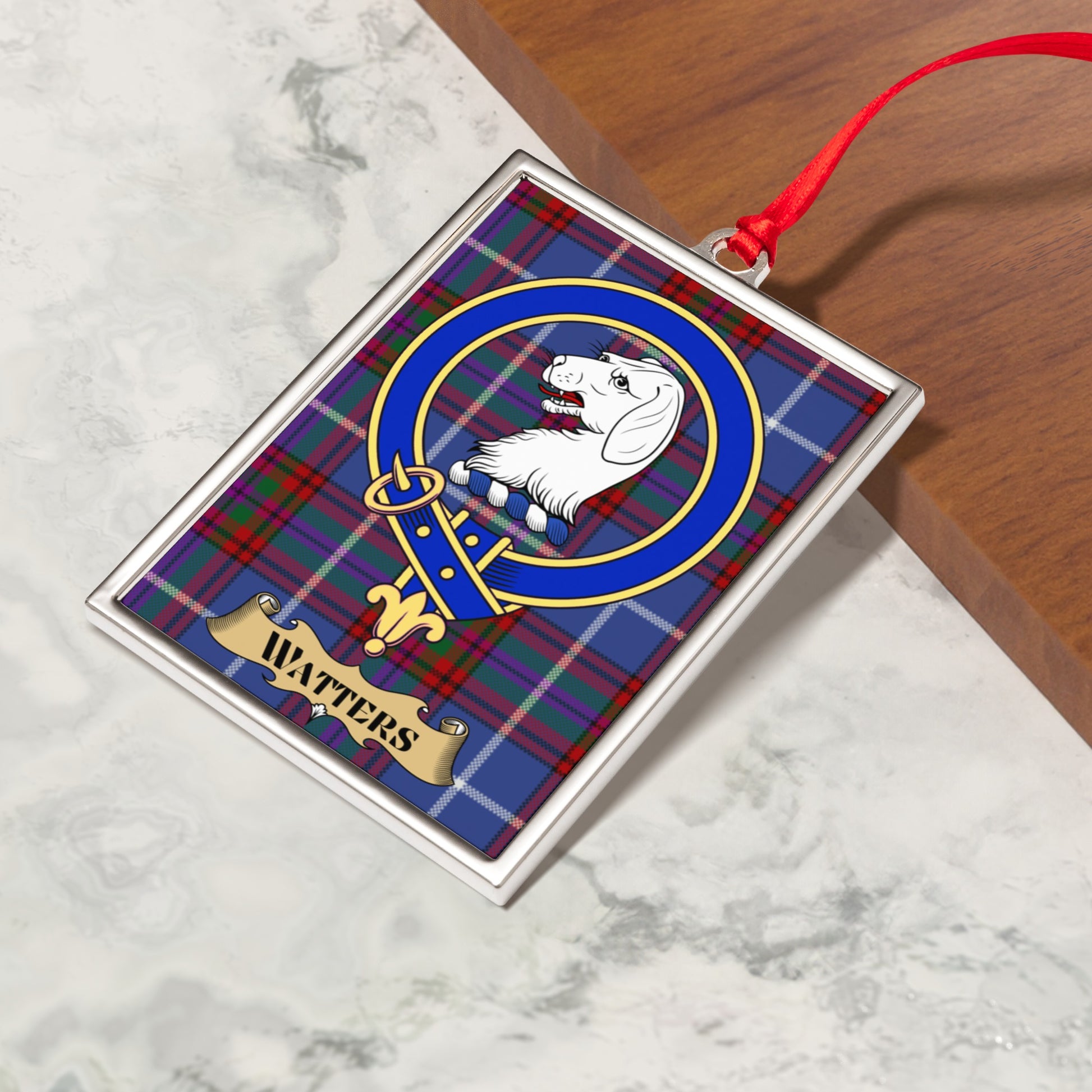 Personalized Scottish Tartan Plaid Clan Crest Ornament product